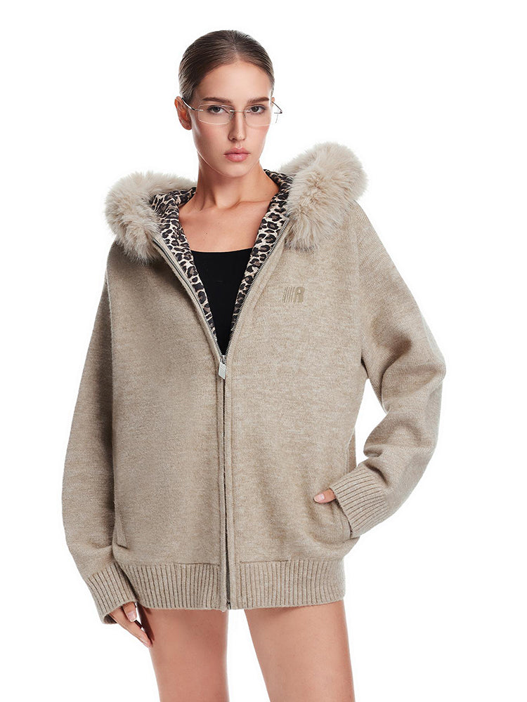 Leopard-Luxe-Pelzpullover