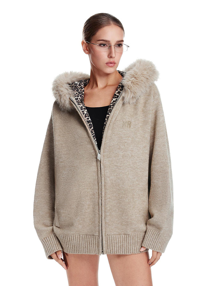Leopard-Luxe-Pelzpullover