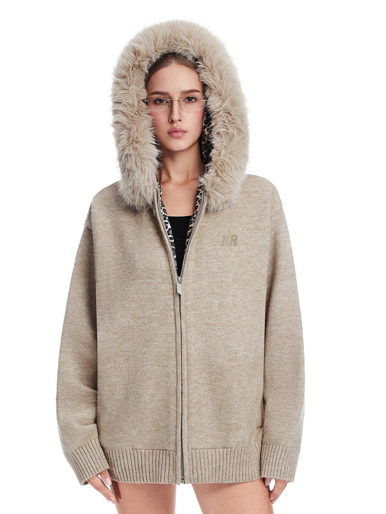 Leopard-Luxe-Pelzpullover