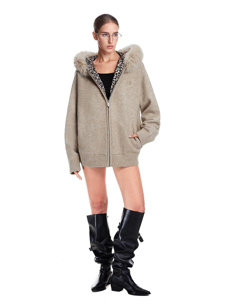 Leopard-Luxe-Pelzpullover