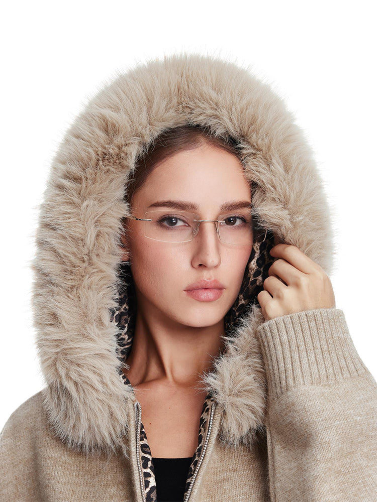 Leopard-Luxe-Pelzpullover