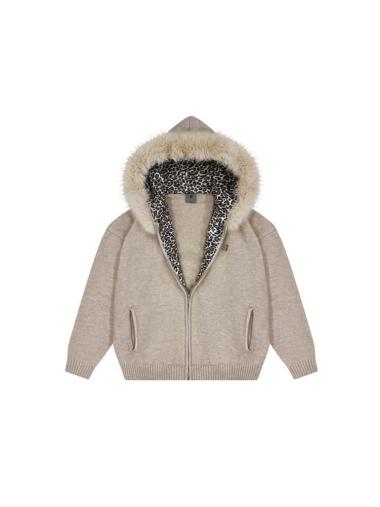 Leopard-Luxe-Pelzpullover