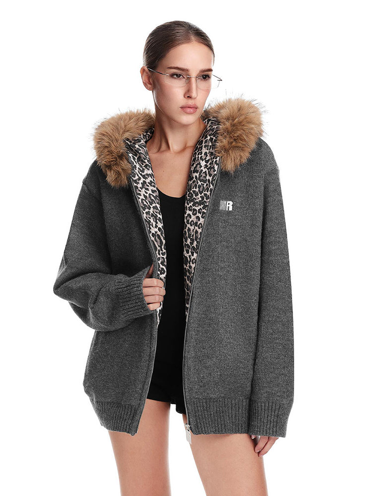 Leopard-Luxe-Pelzpullover