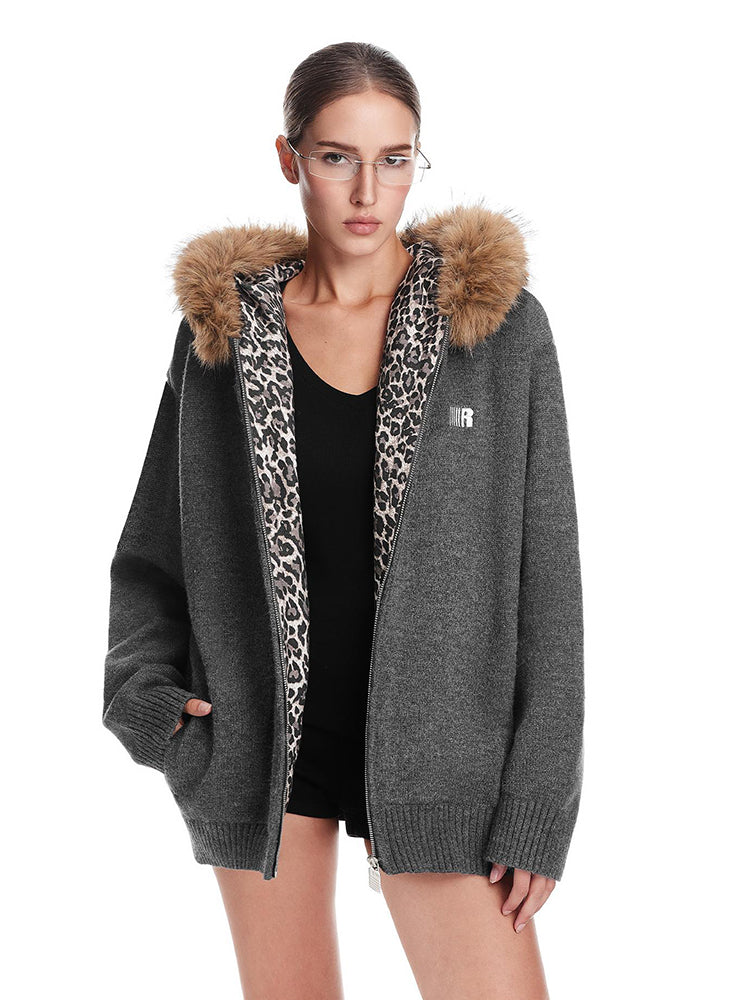 Leopard-Luxe-Pelzpullover