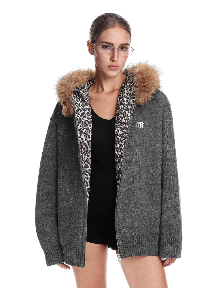 Leopard-Luxe-Pelzpullover
