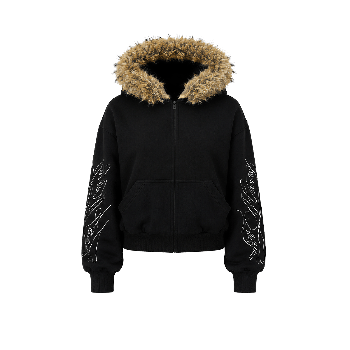 Glitz Script Fur Hoodie