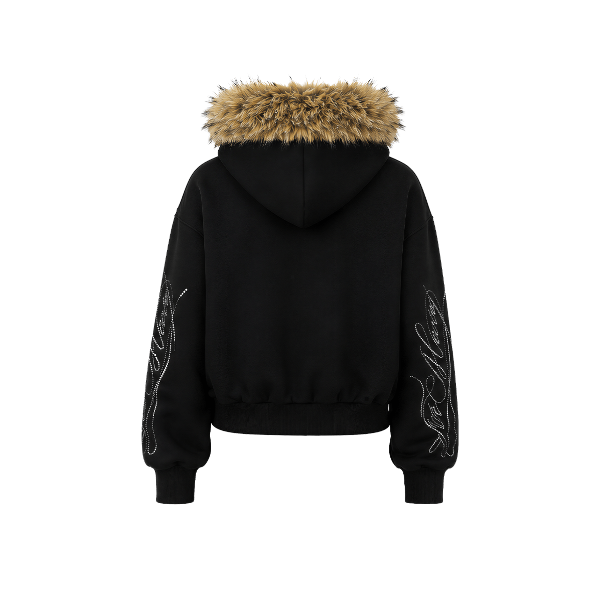 Sweat à capuche en fourrure Glitz Script