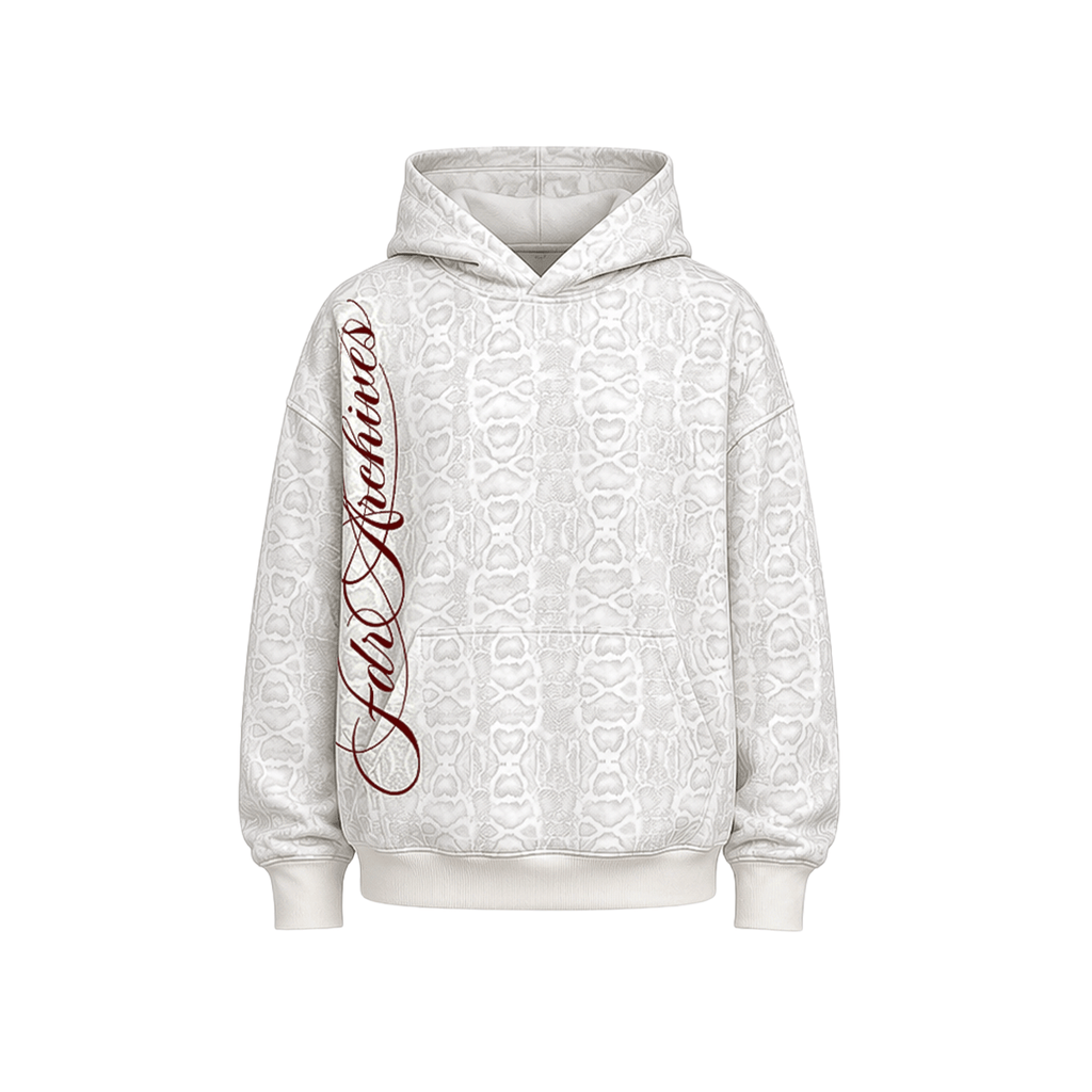 Sweat à capuche oversize à motif peau de serpent Script