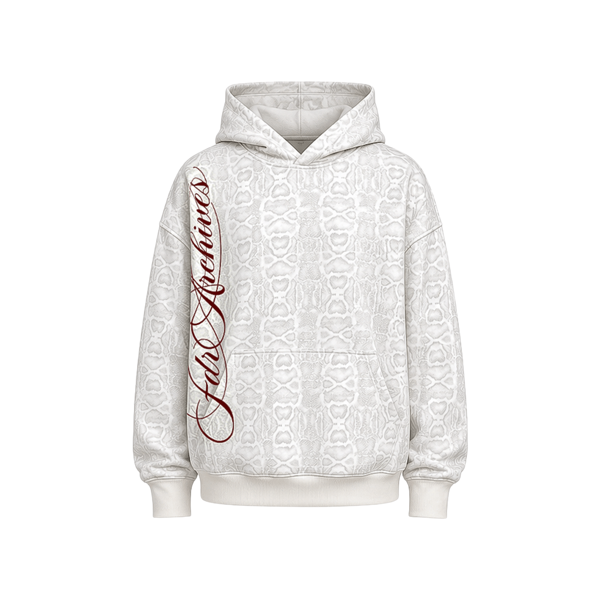 Oversized hoodie met Script-slangenprint