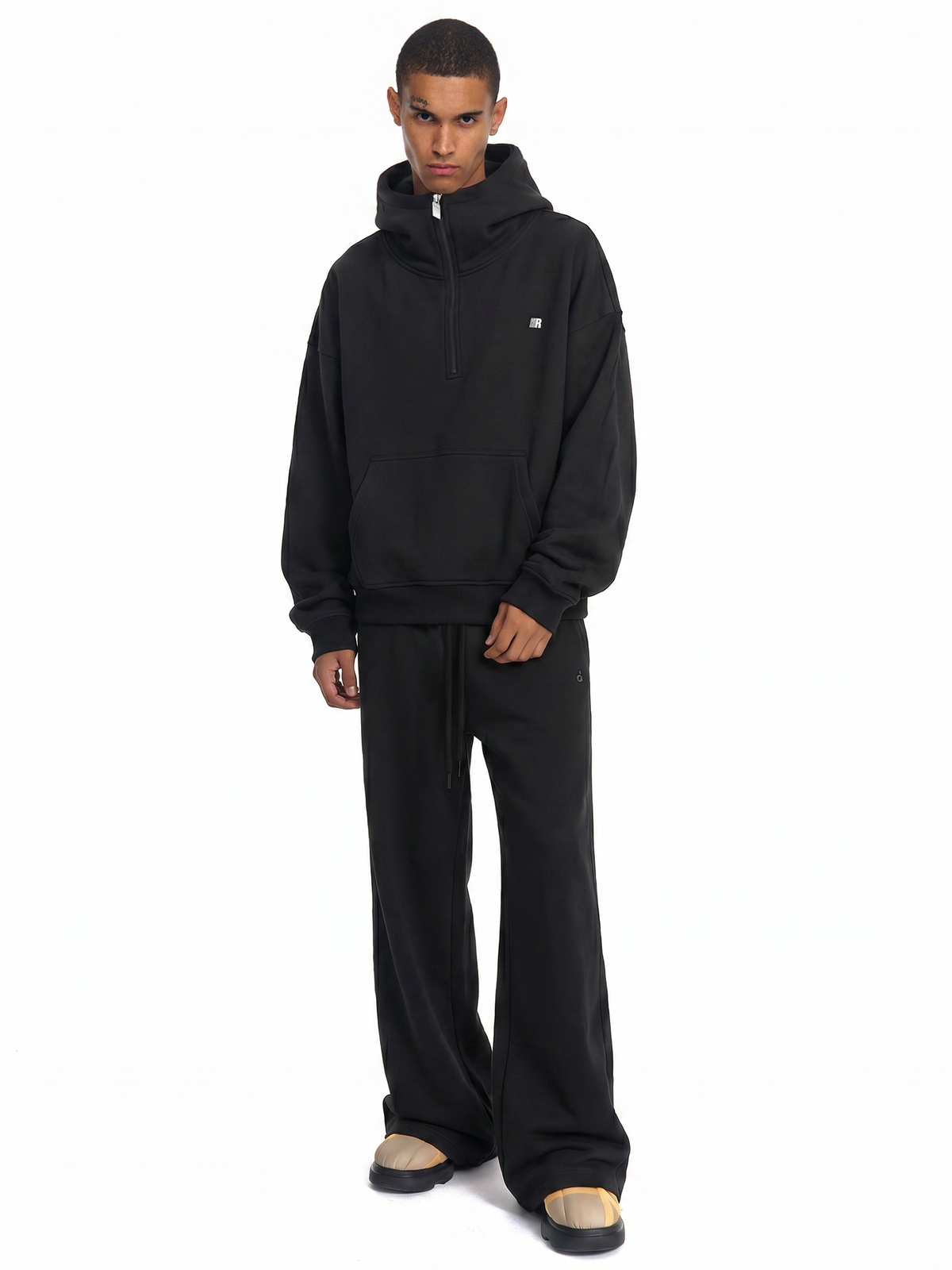 Cloud-hoodie met halve rits