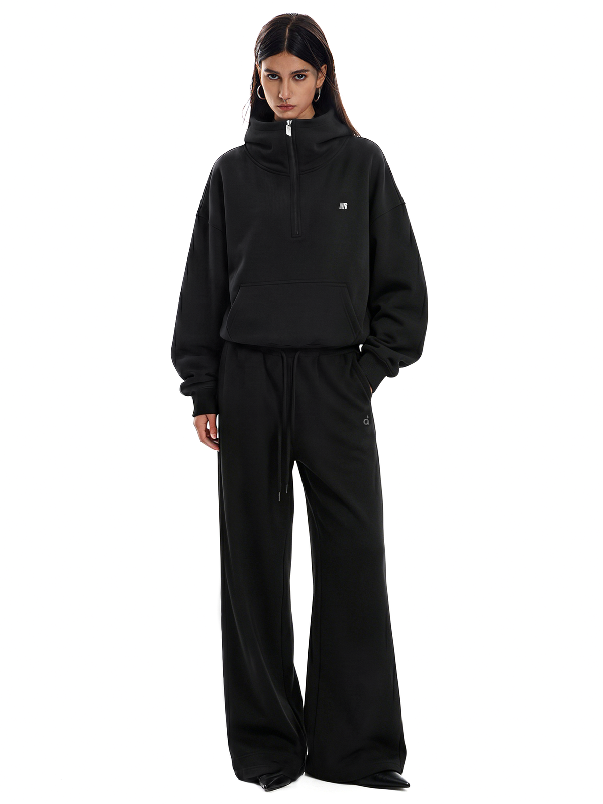 Cloud-hoodie met halve rits