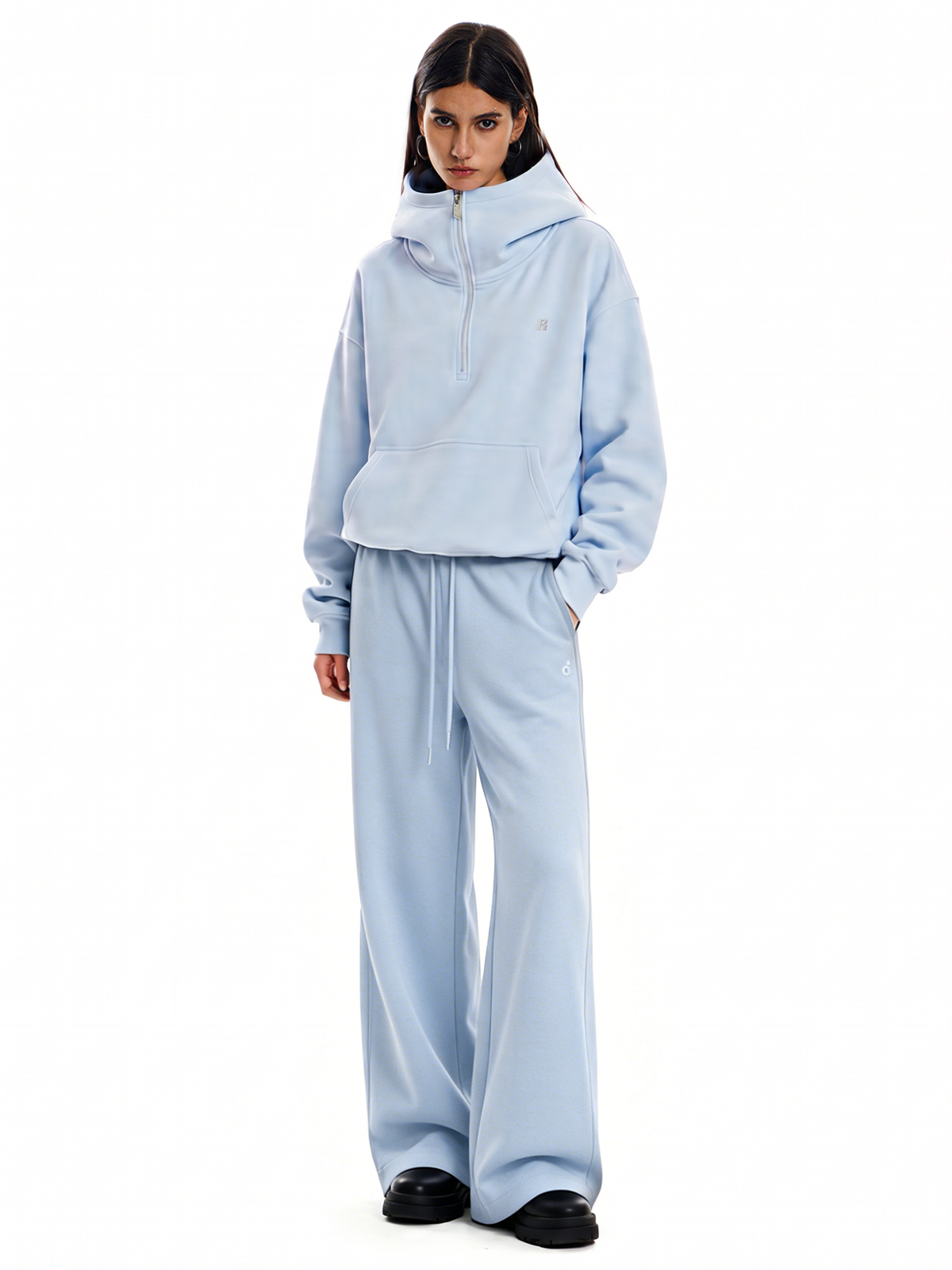 Cloud-hoodie met halve rits