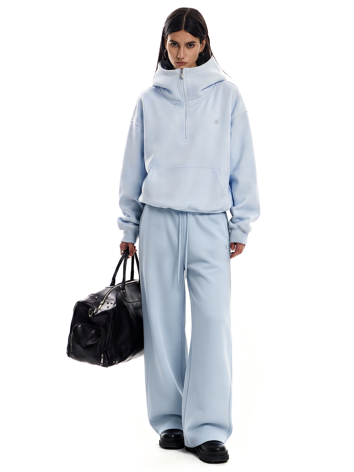 Cloud-hoodie met halve rits