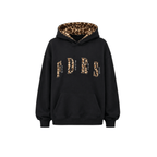 Sweat à capuche oversize doublé d'imprimé léopard