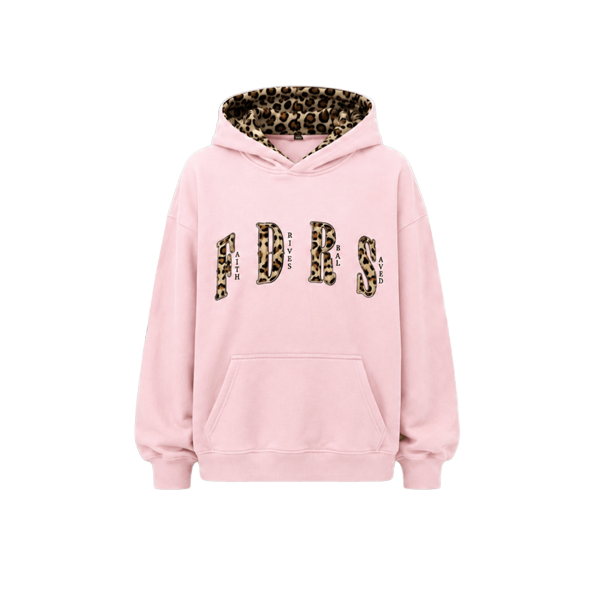 Oversized hoodie met luipaardvoering