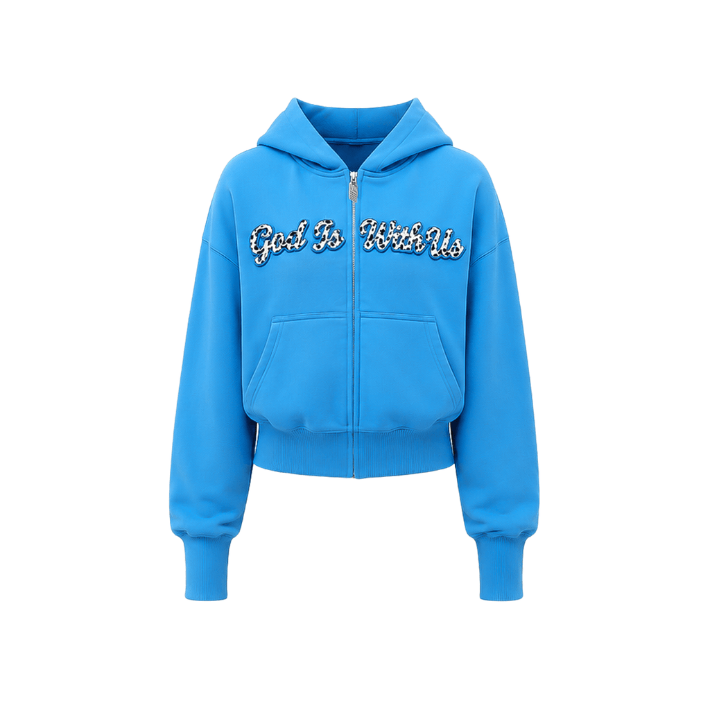 Gewassen hoodie met luipaardapplicatie
