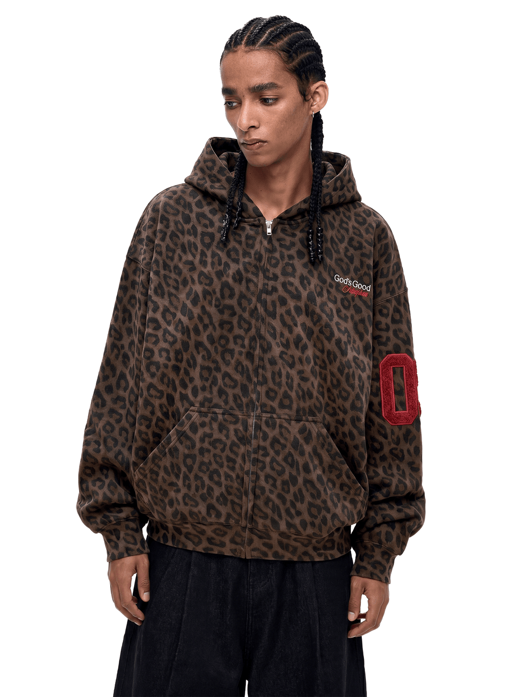 Sweat à capuche zippé Leopard Street