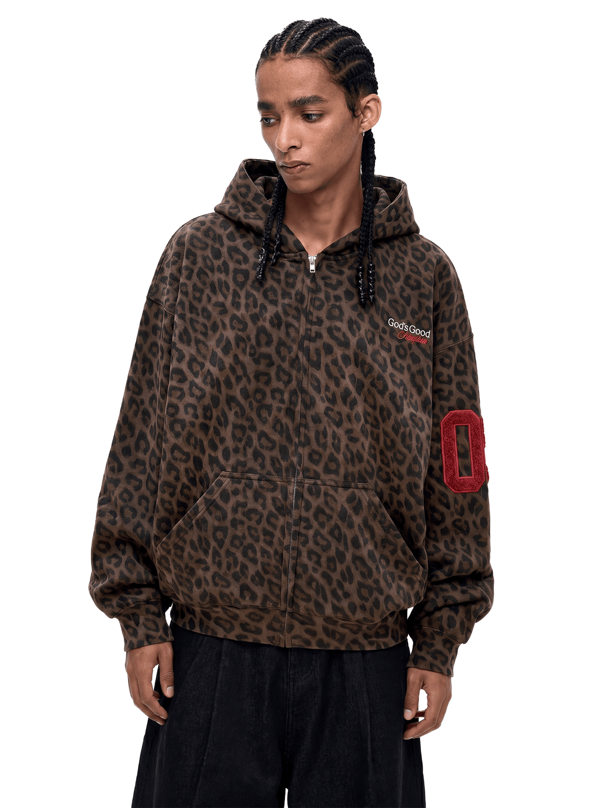 Sweat à capuche zippé Leopard Street