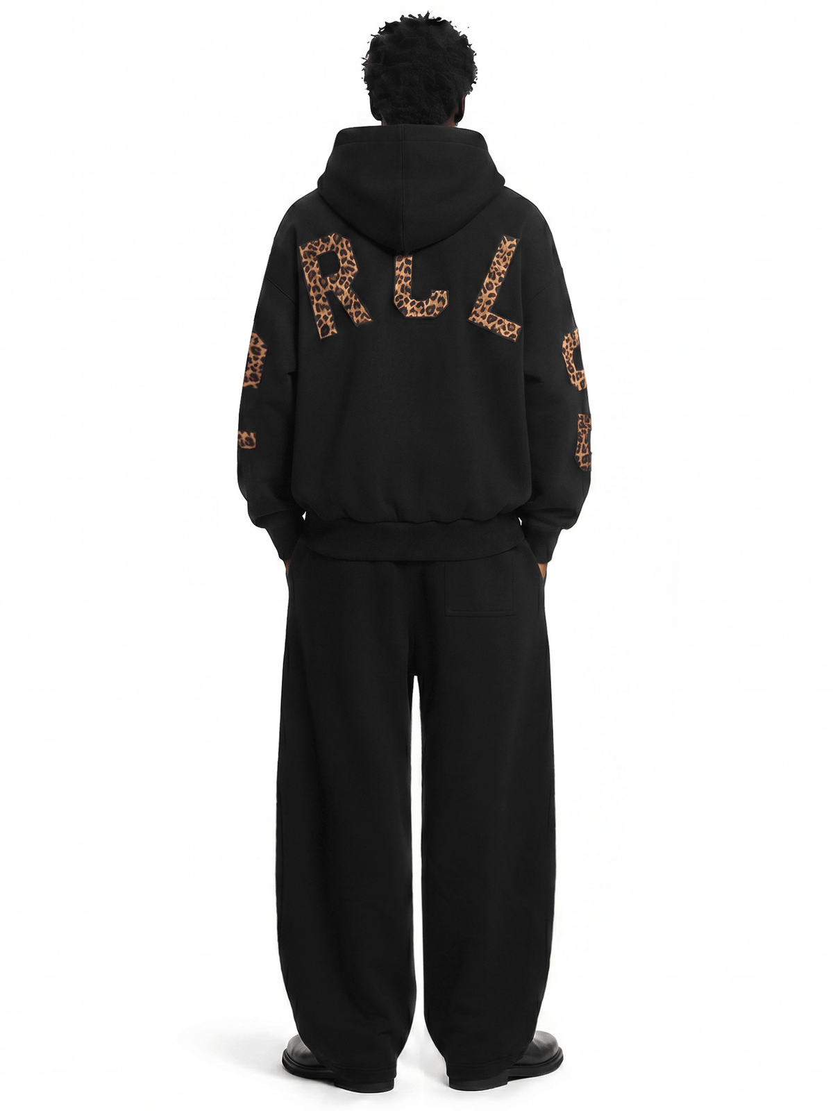 Leopard-Zip-Hoodie im College-Stil