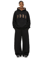 Sweat à capuche oversize doublé d'imprimé léopard