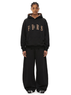 Sweat à capuche oversize doublé d'imprimé léopard
