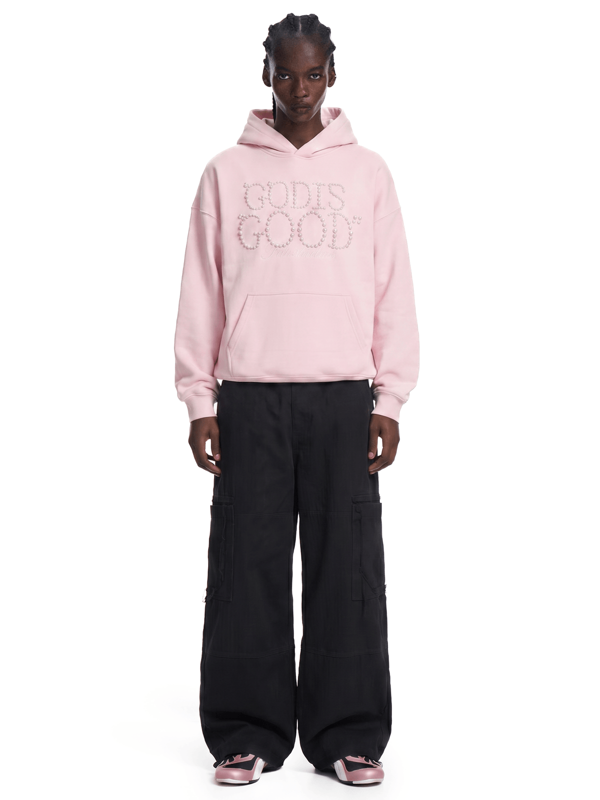Sweat à capuche oversize Pearl Script
