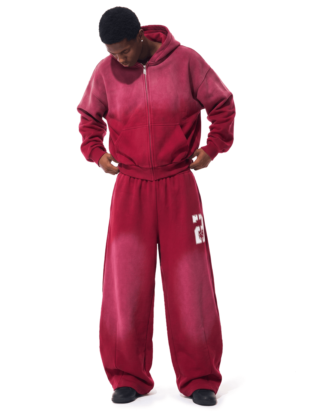 Sweat à capuche zippé délavé