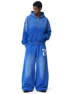 Sweat à capuche zippé délavé