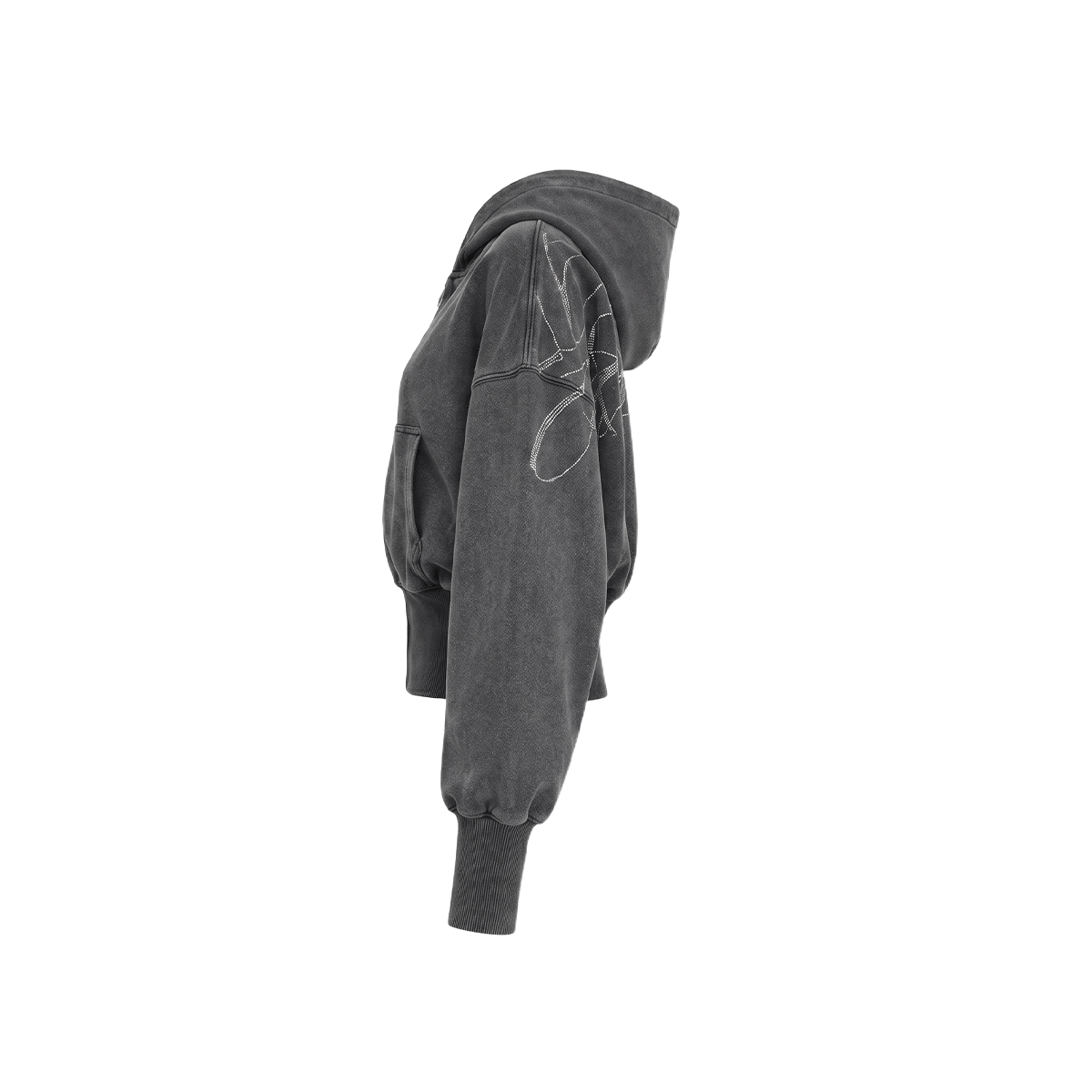 Washed Graphic Crop Hoodie