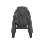 Washed Graphic Crop Hoodie