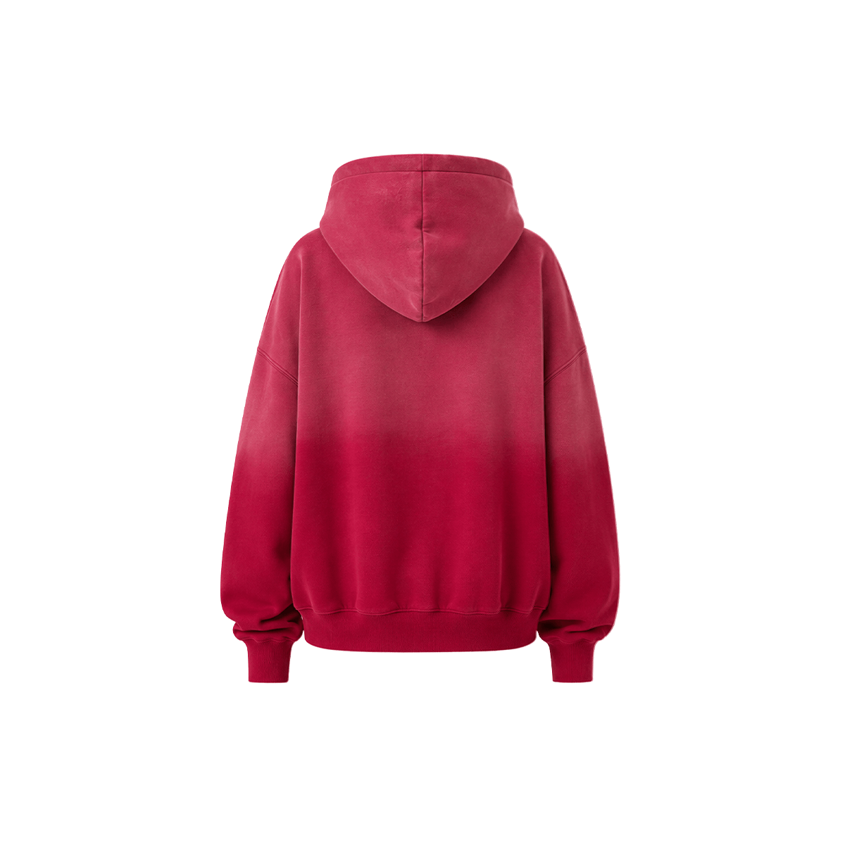 Hoodie met rits en verwassen vervaging