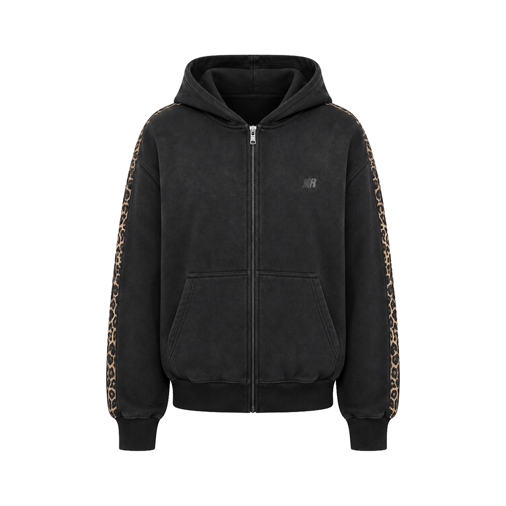 Washed Leopard Tape Hoodie