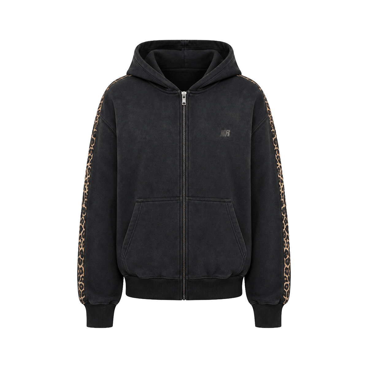 Washed Leopard Tape Hoodie