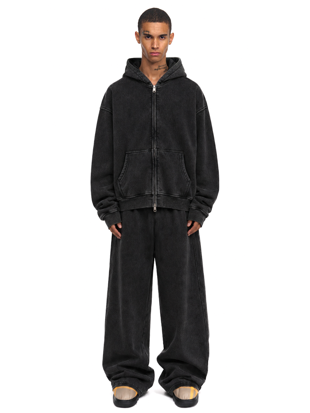 Waschbarer Boxy-Kapuzenpullover mit Reißverschluss