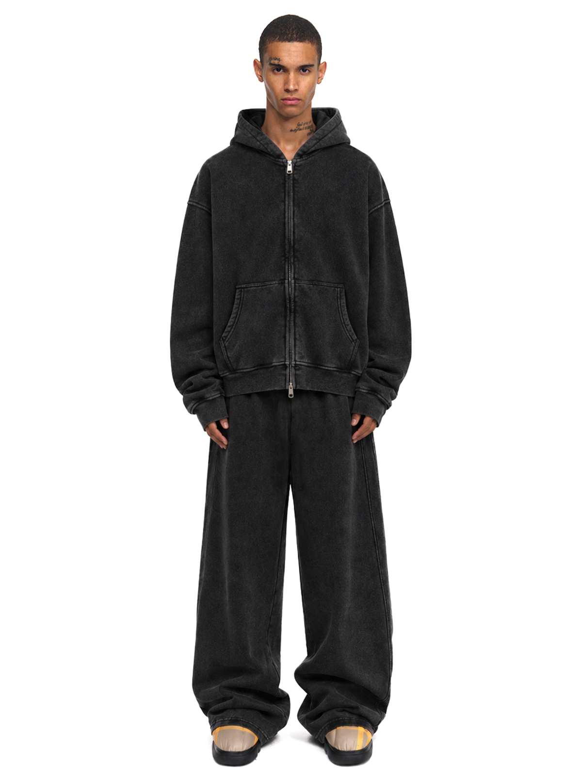 Waschbarer Boxy-Kapuzenpullover mit Reißverschluss