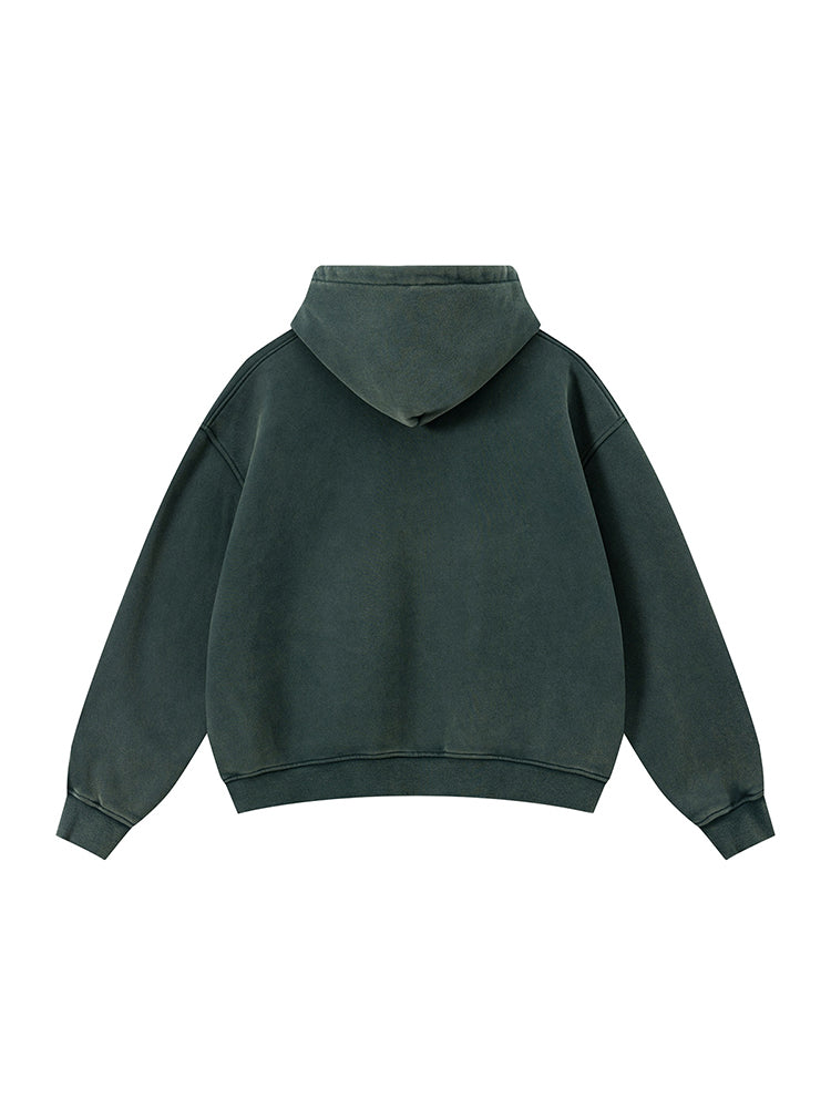 Waschbarer Boxy-Kapuzenpullover mit Reißverschluss