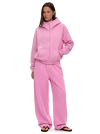 Sweat à capuche zippé à broderie délavée