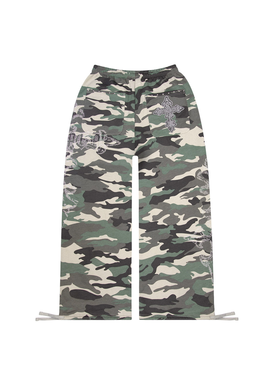 FERAL PANTALONES DEPORTIVOS OVERSIZE CON TACHUELAS, CAMUFLAJE