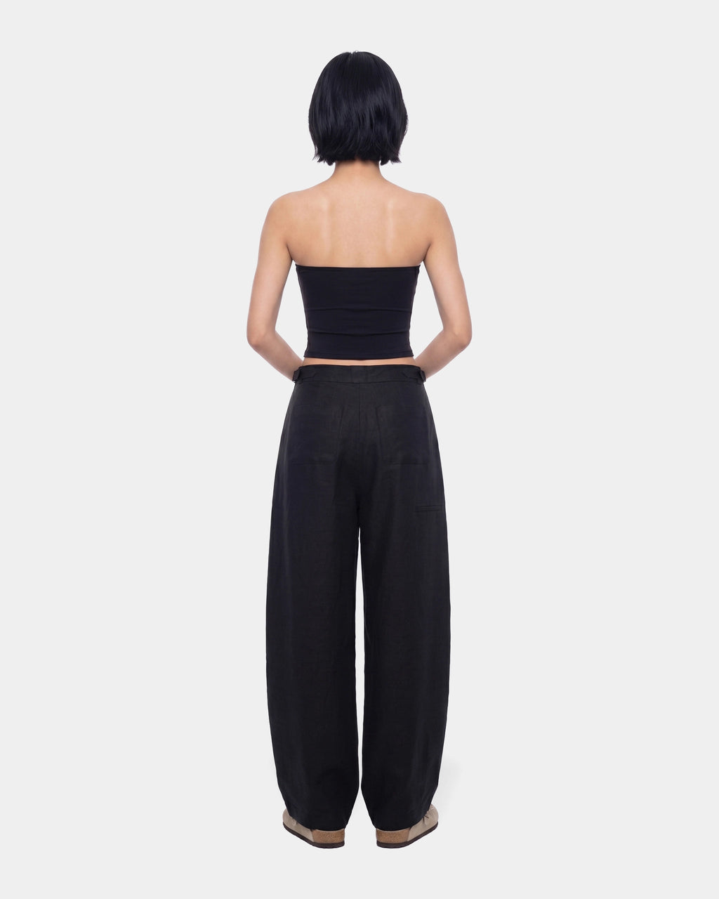 Pantalon large en lin