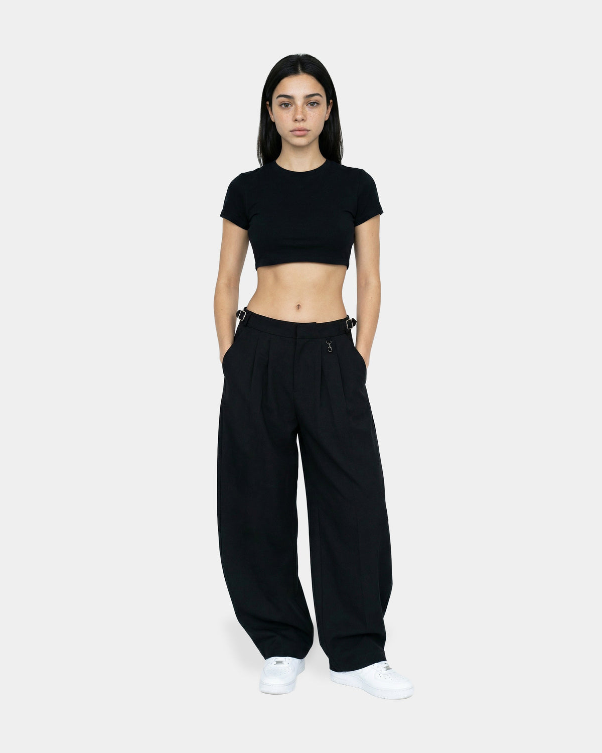 Klassieke geplooide baggy pantalon