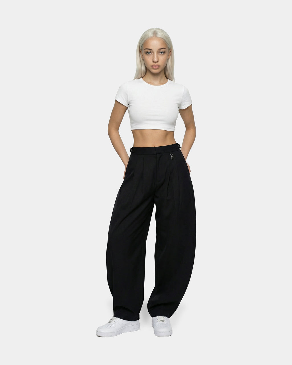 Klassieke geplooide baggy pantalon