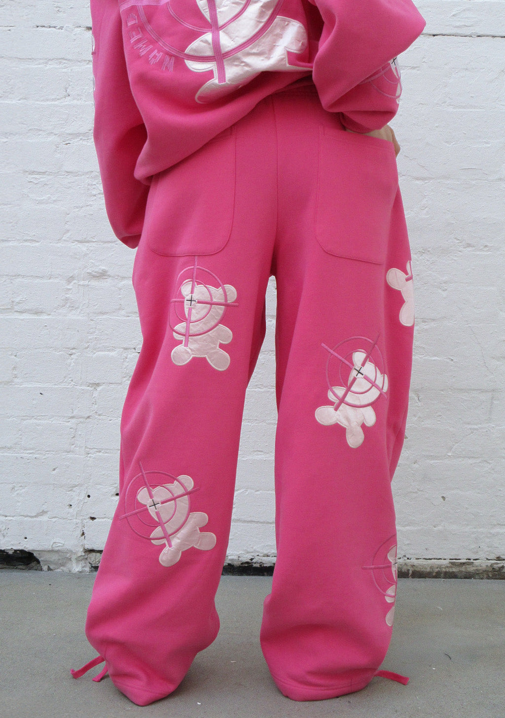 OBSZERNE SPODNIE DRESOWE GAMER HOT PINK
