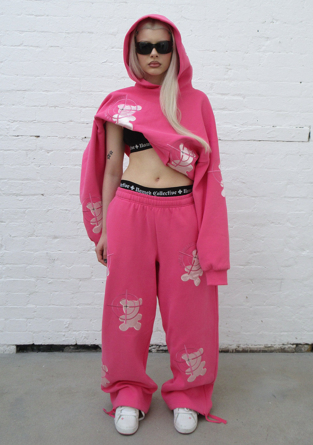 OBSZERNE SPODNIE DRESOWE GAMER HOT PINK