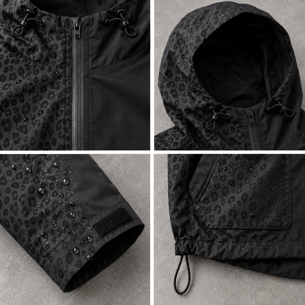 Water-Reactive Cheetah Rain Jacket — 8 Colours