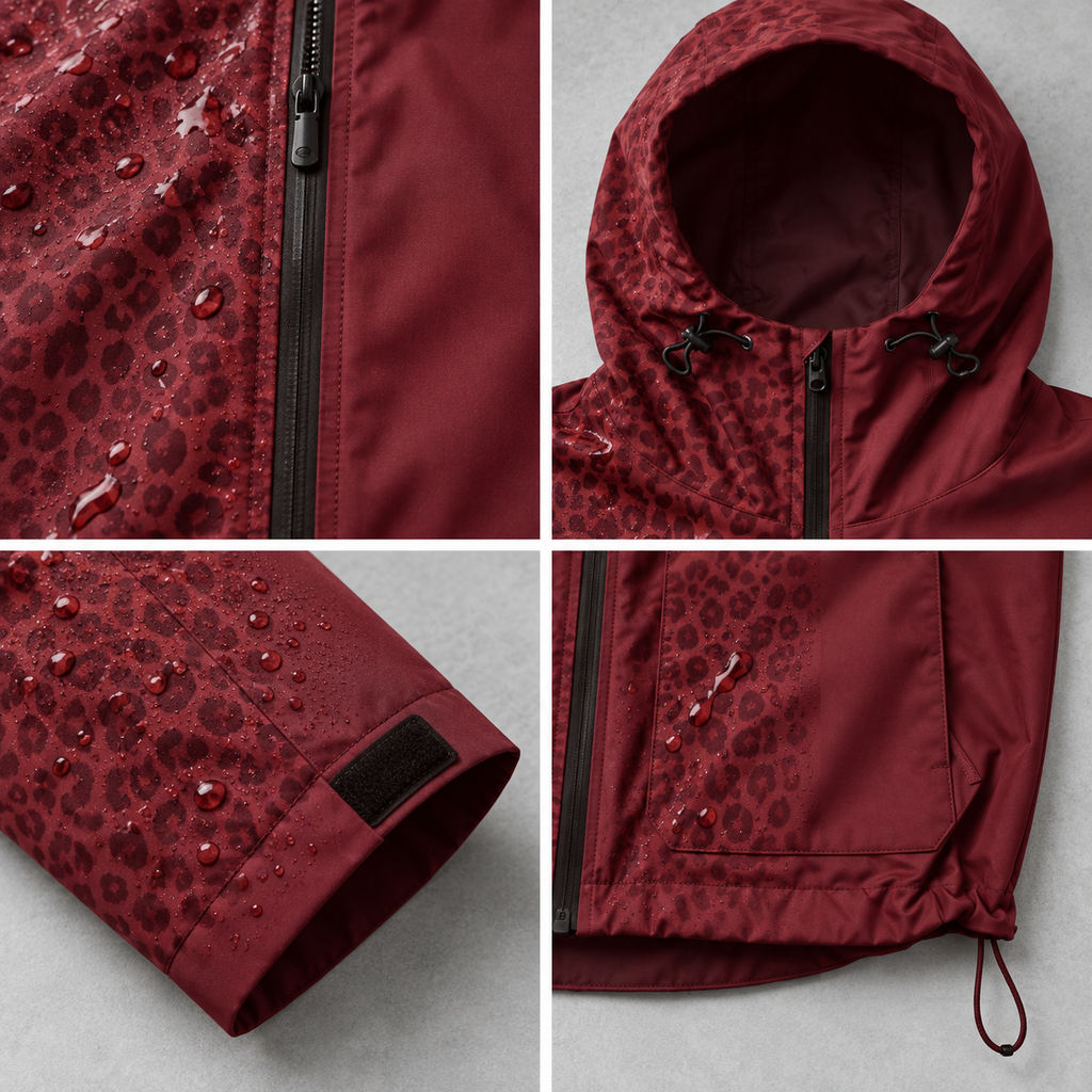 Water-Reactive Cheetah Rain Jacket — 8 Colours
