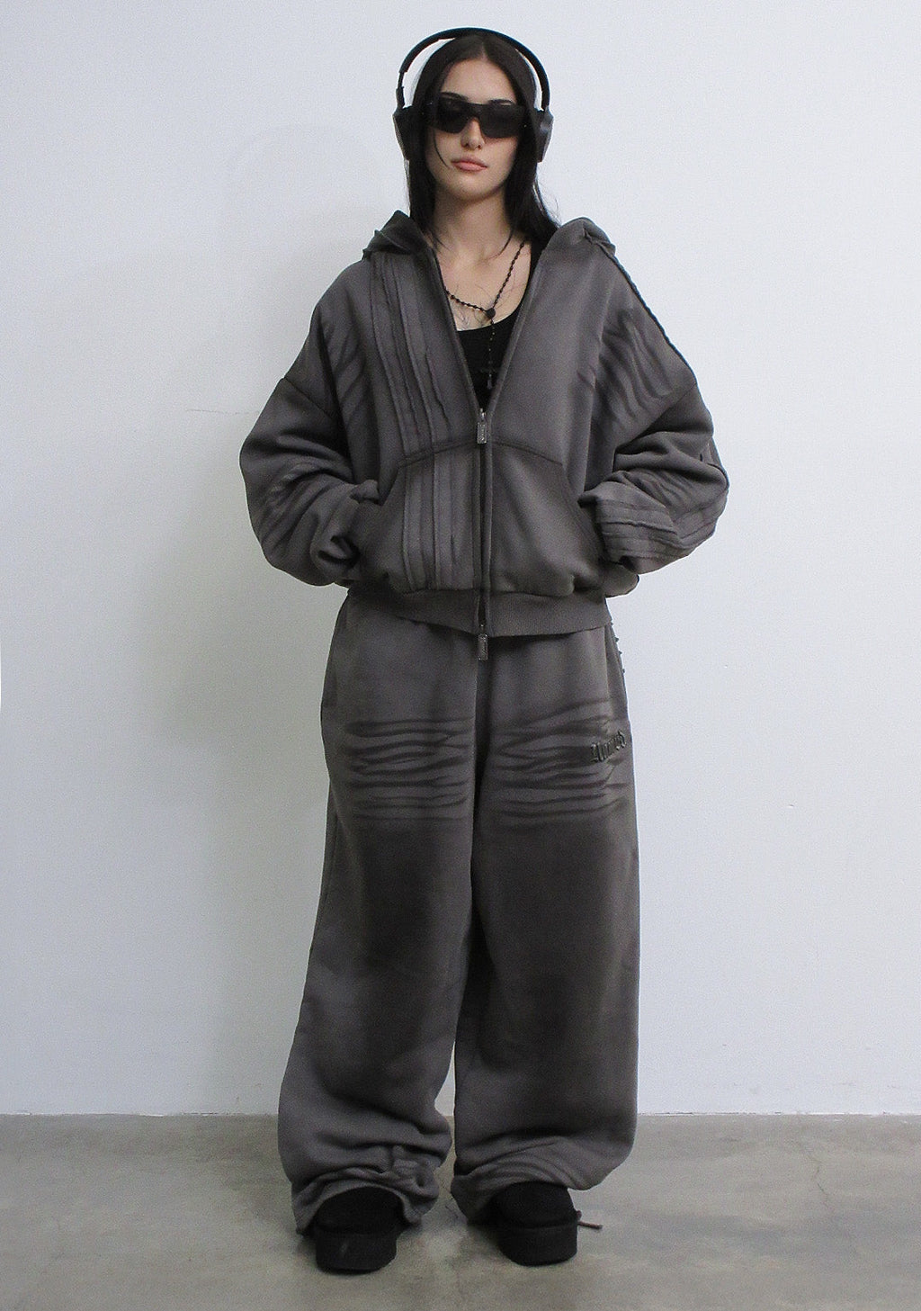 GRIME ZIP-HOODIE WASHED SLATE