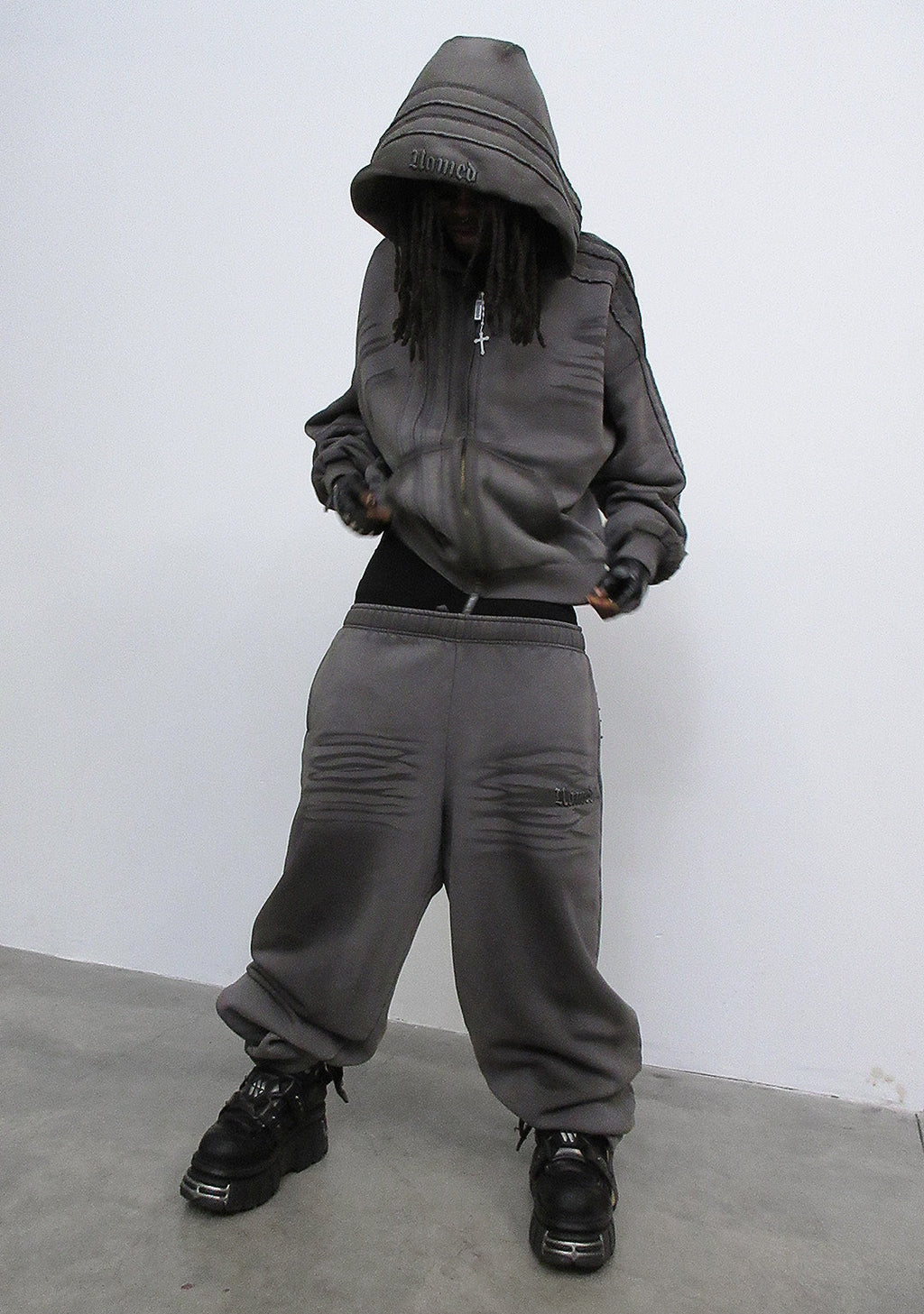 GRIME ZIP-HOODIE WASHED SLATE