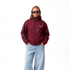 Water Reactive Cheetah Rain Jacket - Burgundy