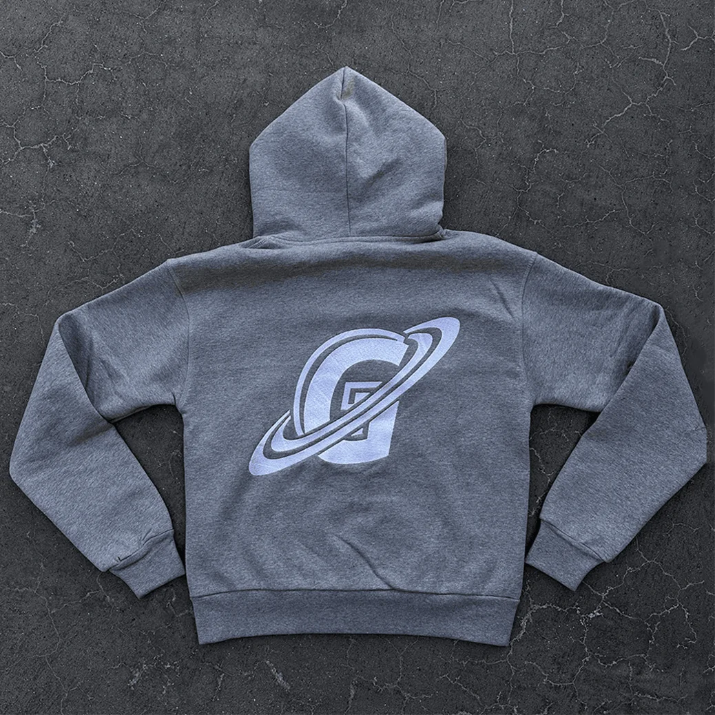 Hoodie met rits Gopo grijs