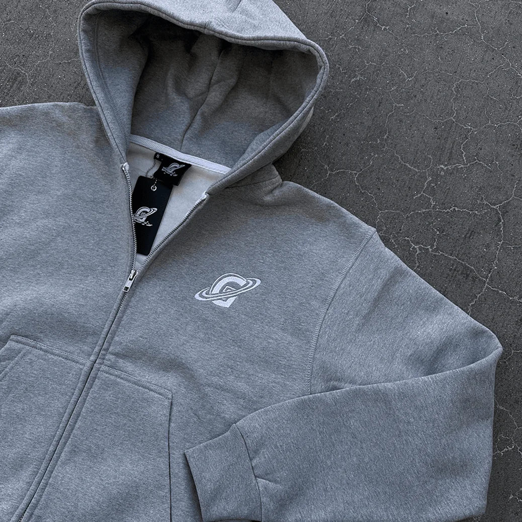 Hoodie met rits Gopo grijs